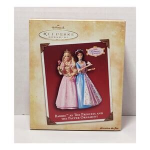2004 Hallmark Keepsake Barbie As The Princess And The Pauper Ornament With Box